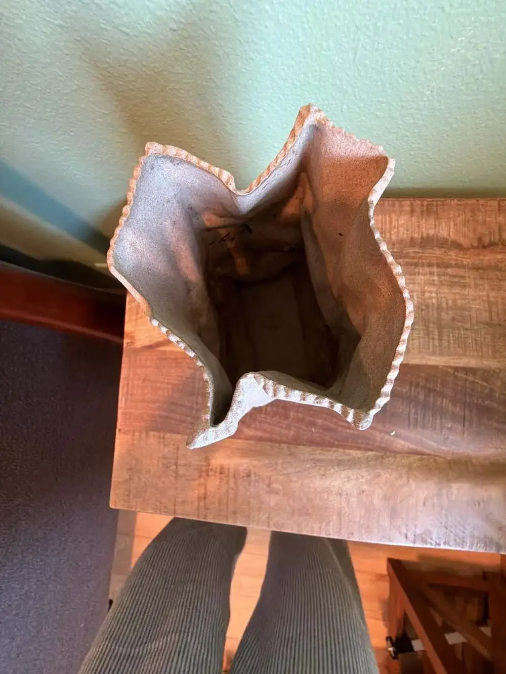 Geary's Beverly Hills Vintage Trompe L'oeil Ceramic Brown Paper Bag Vase